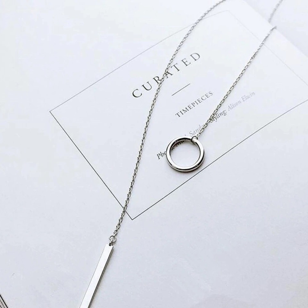 925 Sterling Silver Lariat Choker Necklace